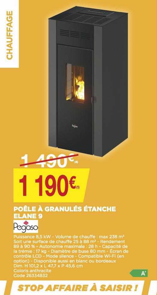 poêle à granulés étanche elane 9 pegaso