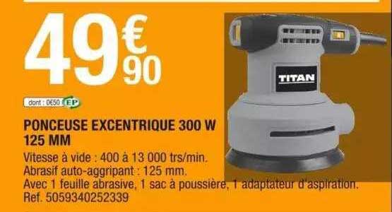 ponceuse excentrique 300 w 125 mm titan