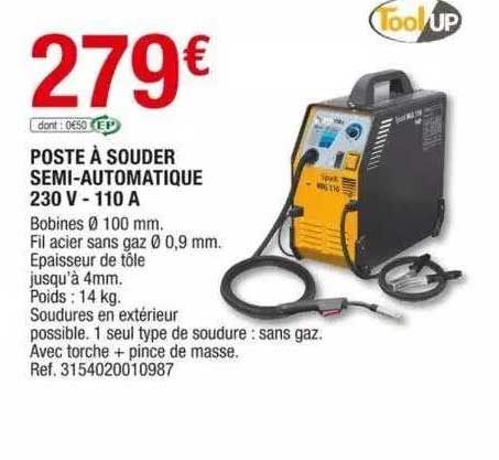 poste à souder semi-automatique 230 v - 110 a toolup