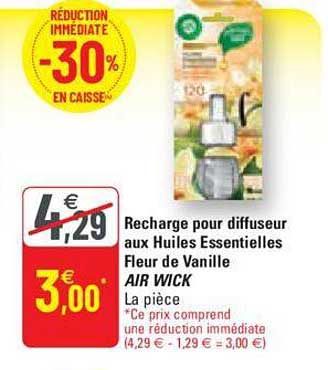 recharge pour diffuseur aux huiles essentielles fleur de vanille air wick