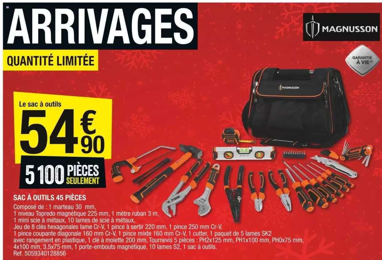 Sac à Outils 45 Pièces Magnusson