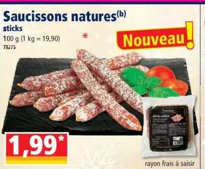 Saucissons Natures Sticks