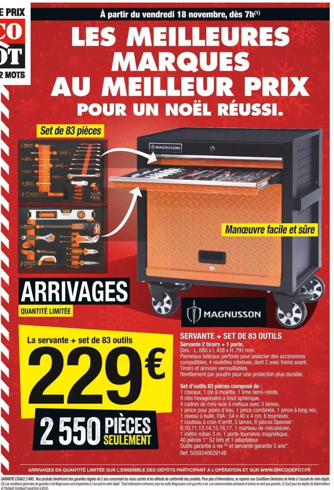 Servante + Set De 83 Outils