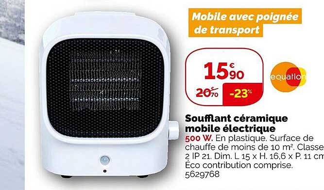 soufflant céramique mobile électrique équation