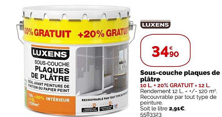 sous-couche plaques de plâtre luxens