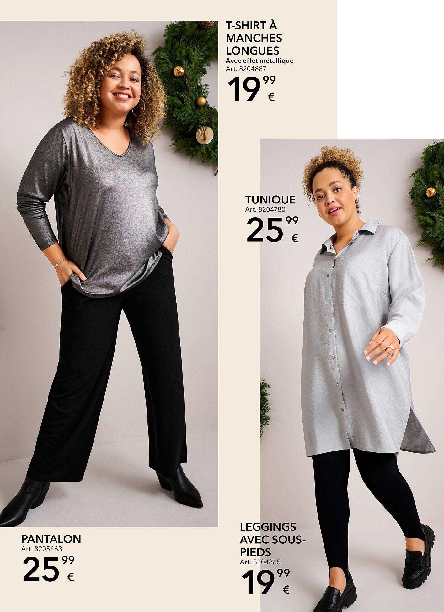 T-shirt à Manches Longues, Pantalon, Tunique, Leggings Avec Sous-pieds