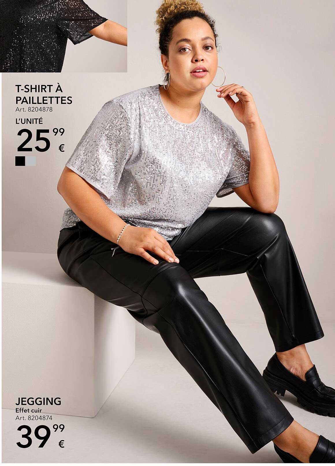 t-shirt à paillettes, jegging