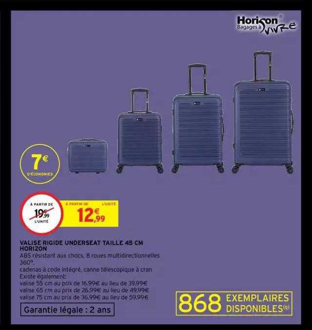 valise rigide underseat taille 45 cm horizon