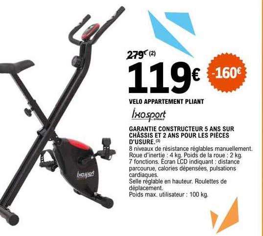 vélo appartement pliant ixosport