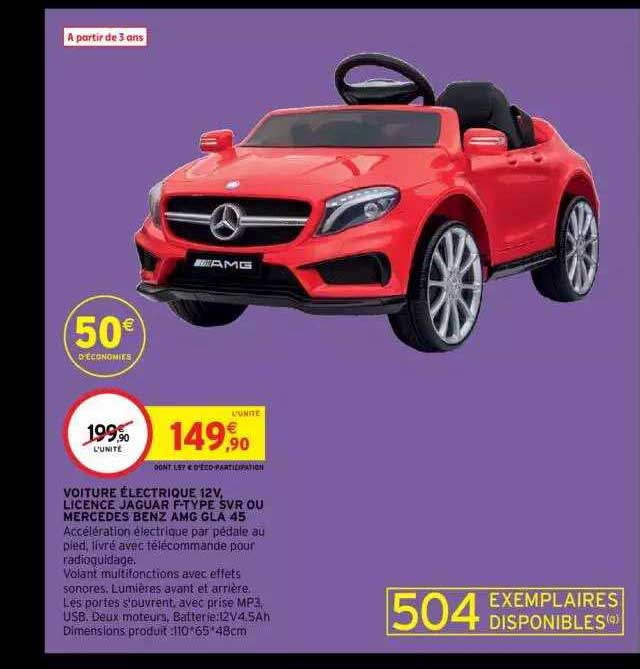 voiture électrique 12v, licence jaguar f-type svr ou mercedes benz amg gla 45