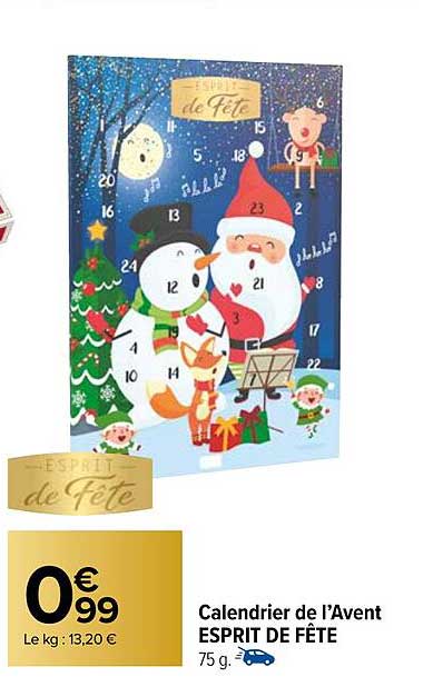 calendrier de l'avent esprit de fête