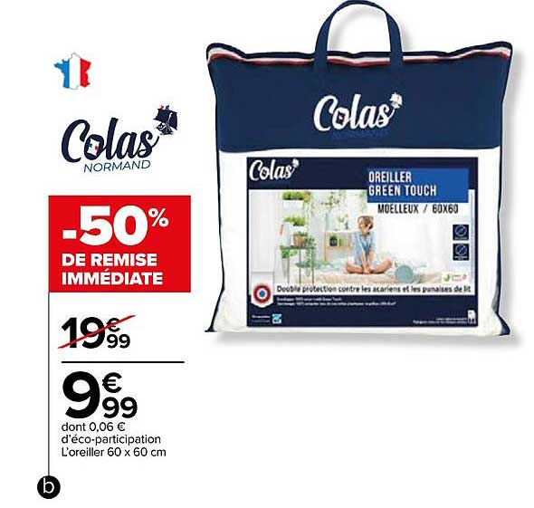 l'oreiller 60 x 60 cm colas