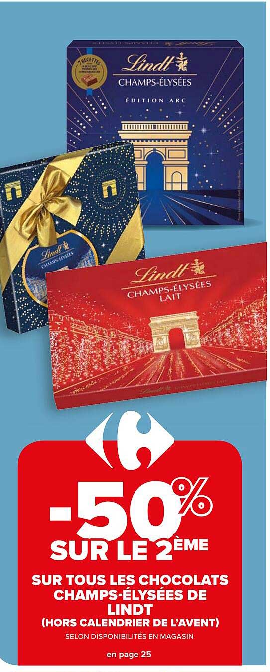 les chocolats champs-élysées de lindt