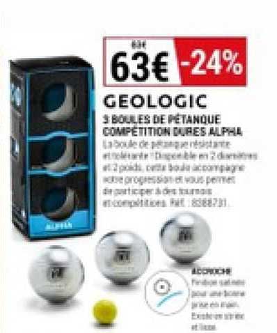 3 boules de pétanque compétition dures alpha geologic