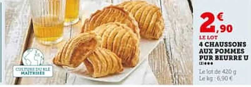 4 Chaussons Aux Pommes Pur Beurre U