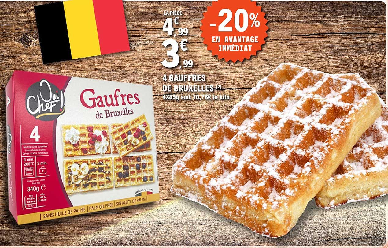 4 gauffres de bruxelles