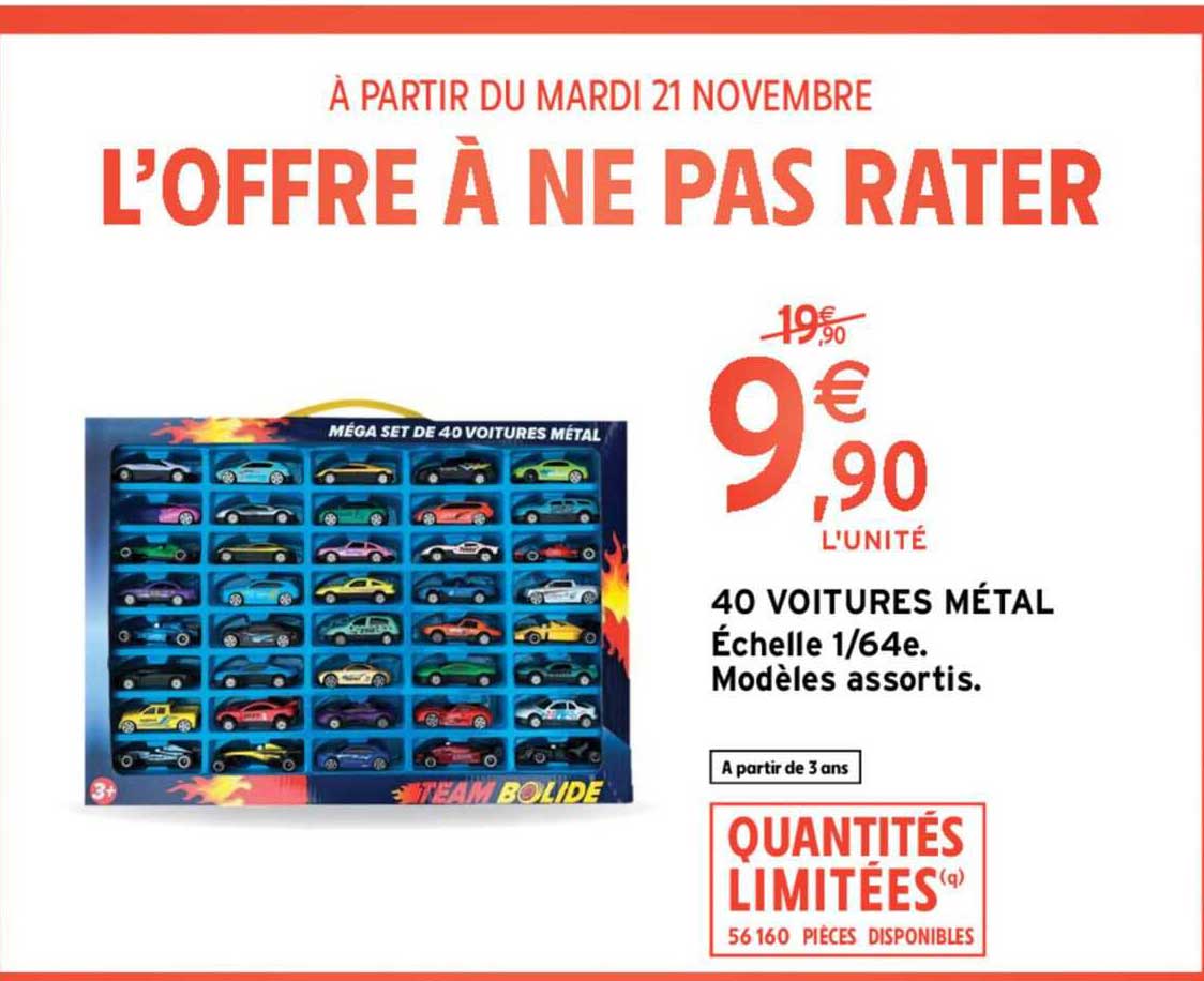 40 voitures métal échelle 1-64e. modèles assortis.