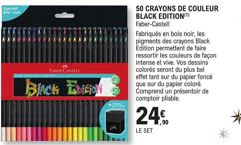 50 crayons de couleur black edition faber-castell
