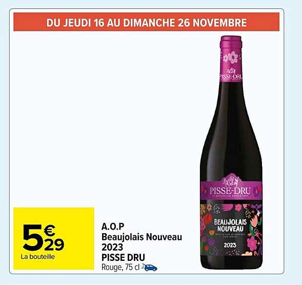 a.o.p. beaujolais nouveau 2023 pisse dru