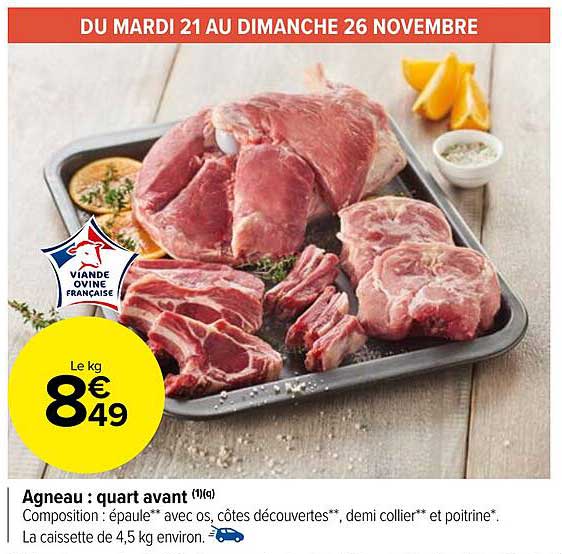 agneau : quart avant