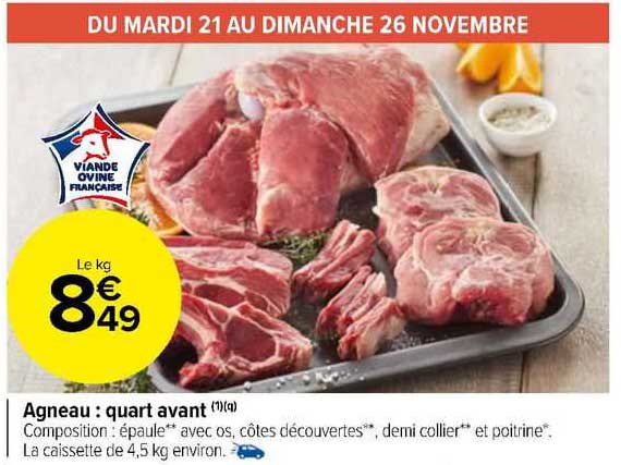 agneau : quart avant