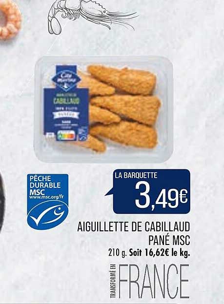 Aiguillette De Cabillaud Pané Msc