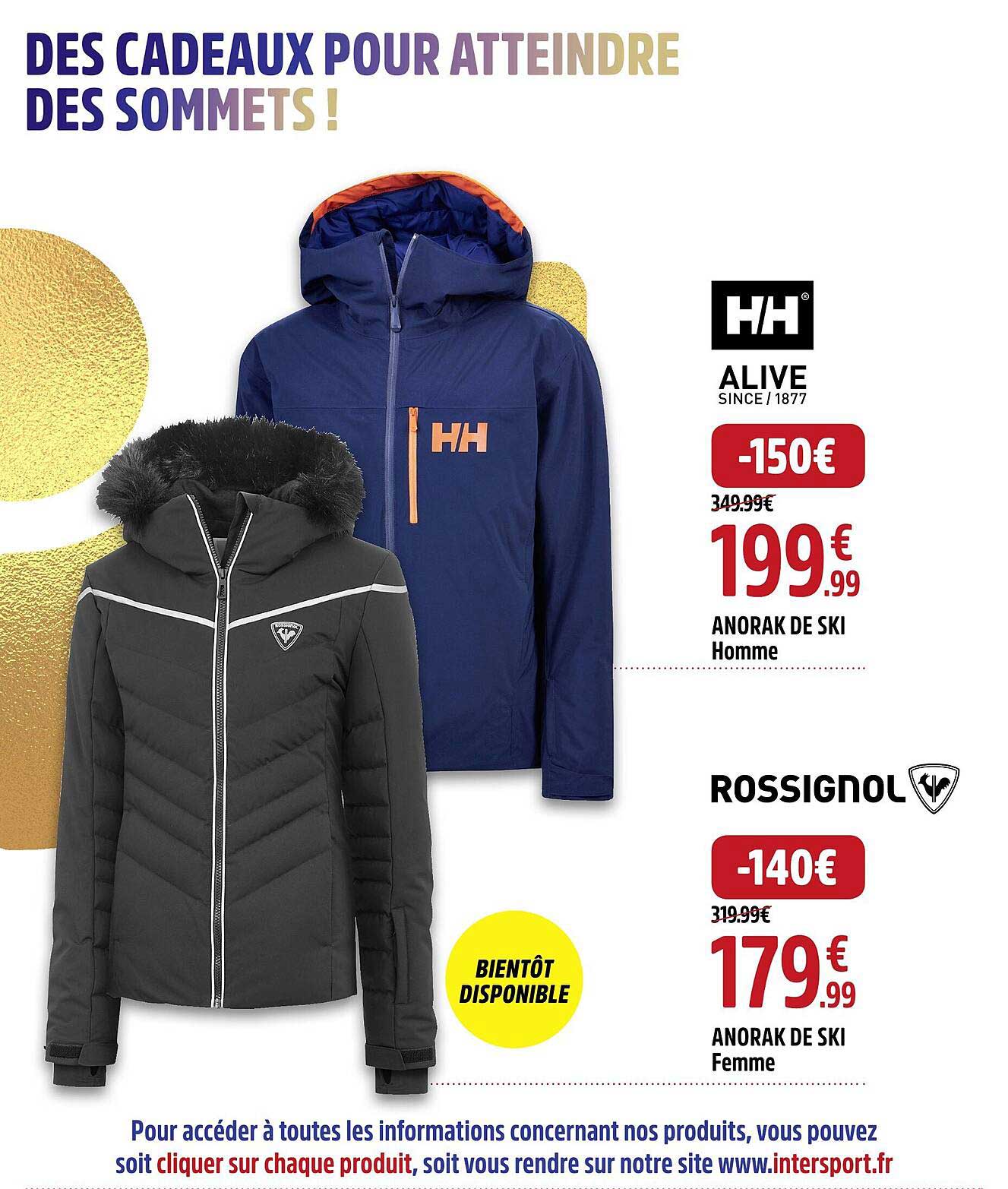 anorak de ski homme alive, anorak de ski femme rossignol