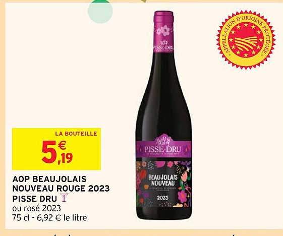 Aop Beaujolais Nouveau Rouge 2023 Pisse Dru