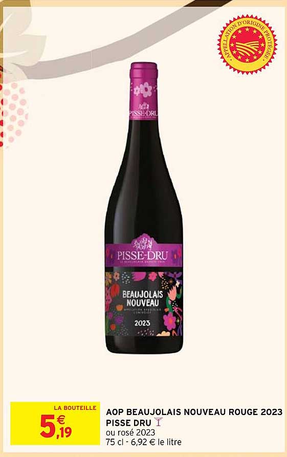 aop beaujolais nouveau rouge 2023 pisse dru