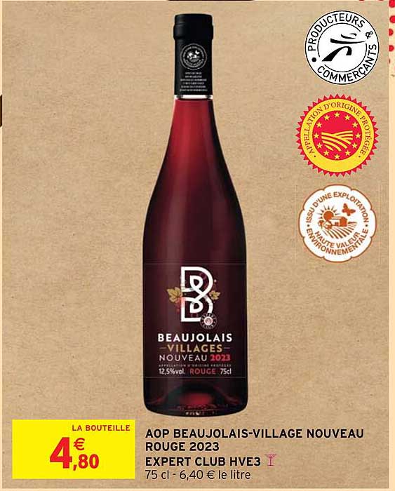 aop beaujolais-village nouveau rouge 2023 expert club hve3