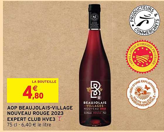 aop beaujolais-village nouveau rouge 2023 expert club hve3