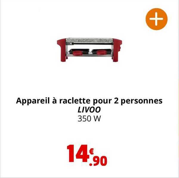 Appareil à Raclette Pour 2 Personnes Livoo