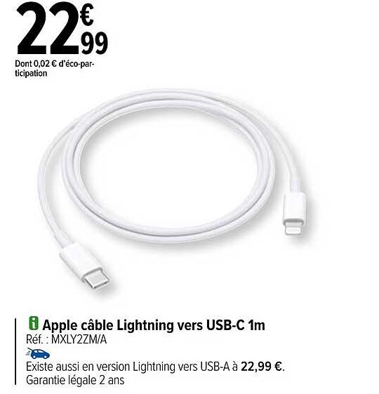 apple câble lightning vers usb-c 1m