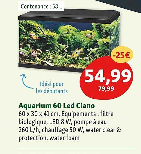 Aquarium 60 Led Ciano