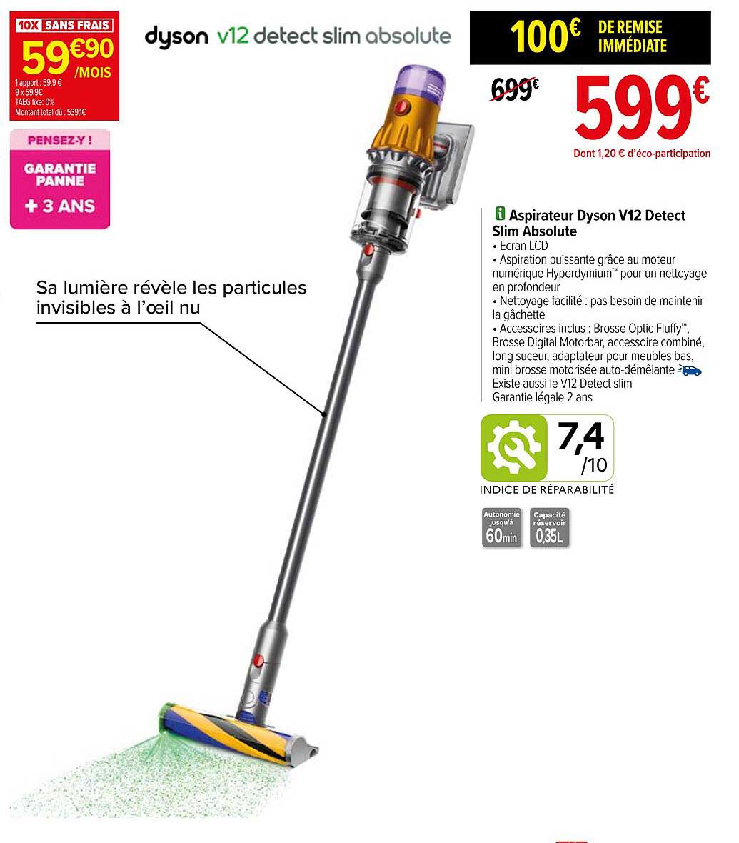 aspirateur dyson v12 detect slim absolute