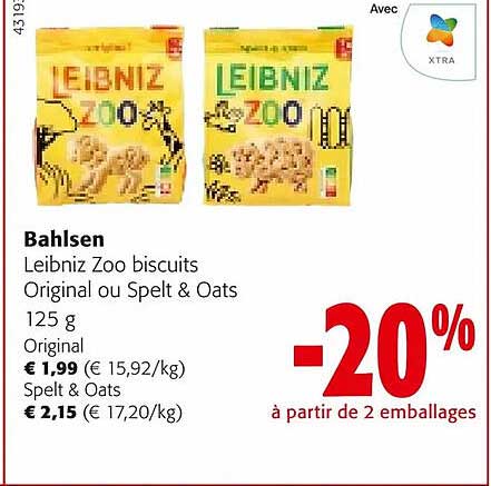 bahlsen leibniz zoo biscuits original ou spelt & oats