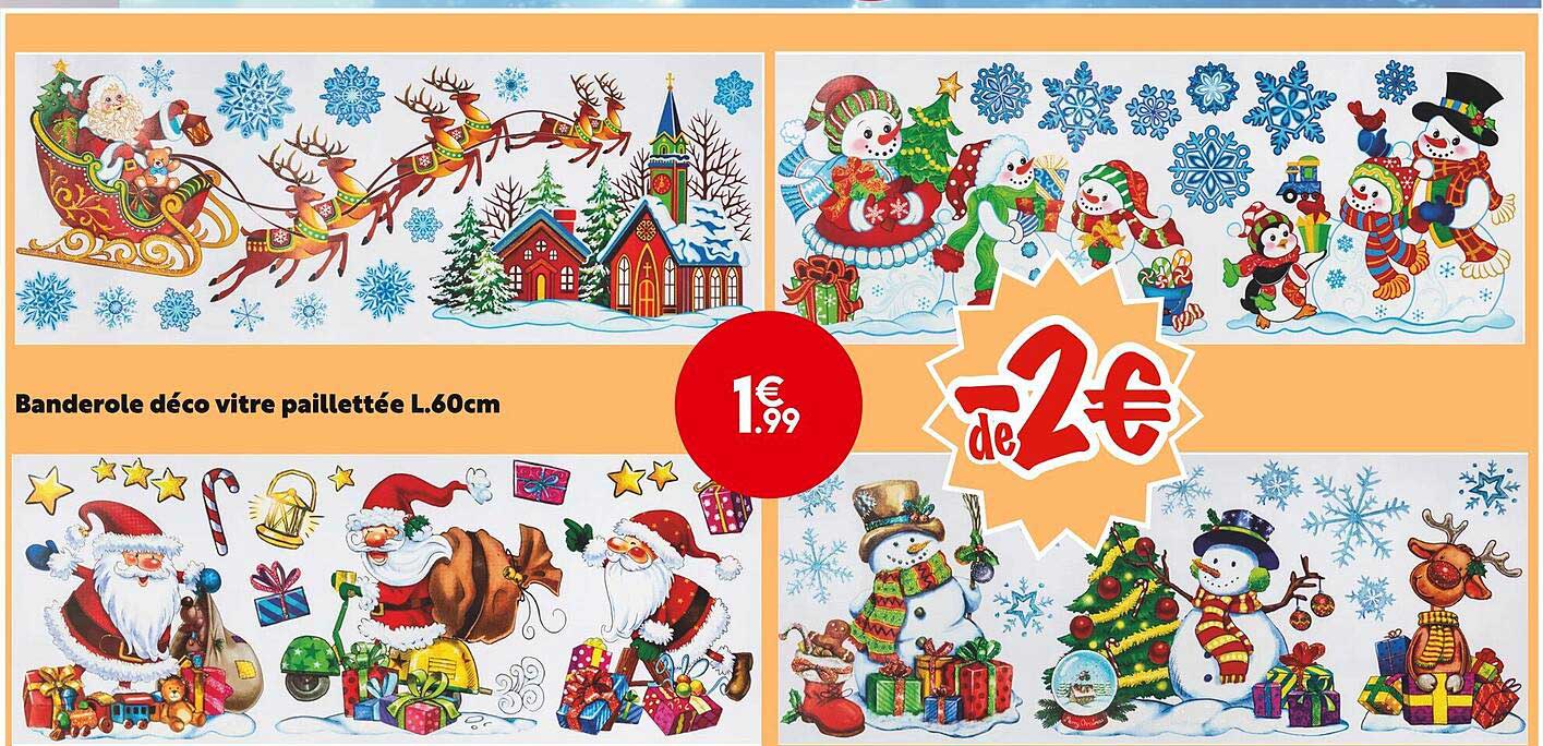 banderole déco vitre paillettée