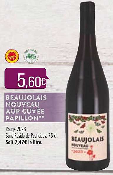 beaujolais nouveau aop cuvée papillon