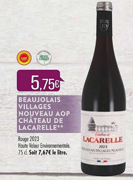 beaujolais villages nouveau aop château de lacarelle
