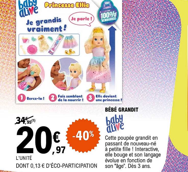 bébé grandit baby alive