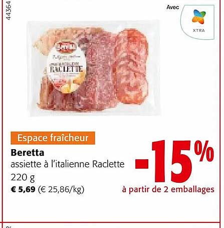 beretta assiette à l'italienne raclette