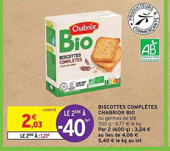 biscottes complètes chabrior bio