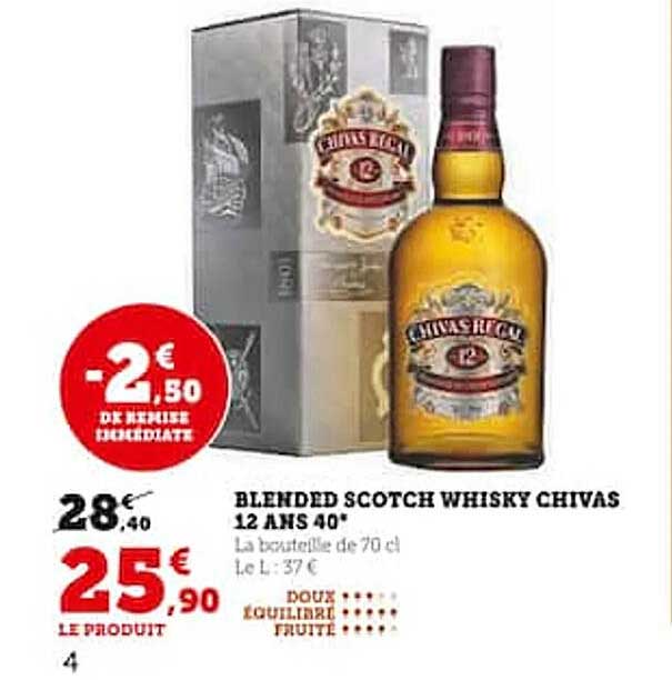 blended scotch whisky chivas 12 ans 40°