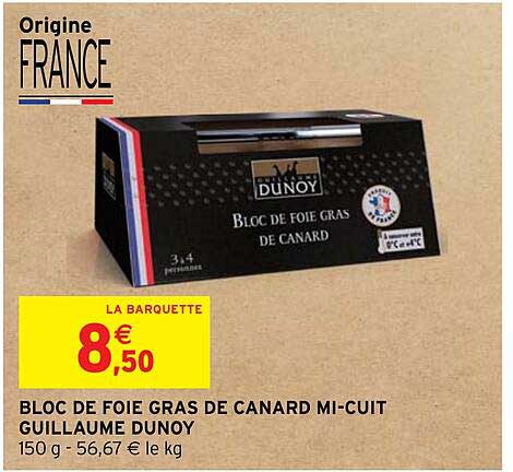 bloc de foie gras de canard mi-cuit guillaume dunoy