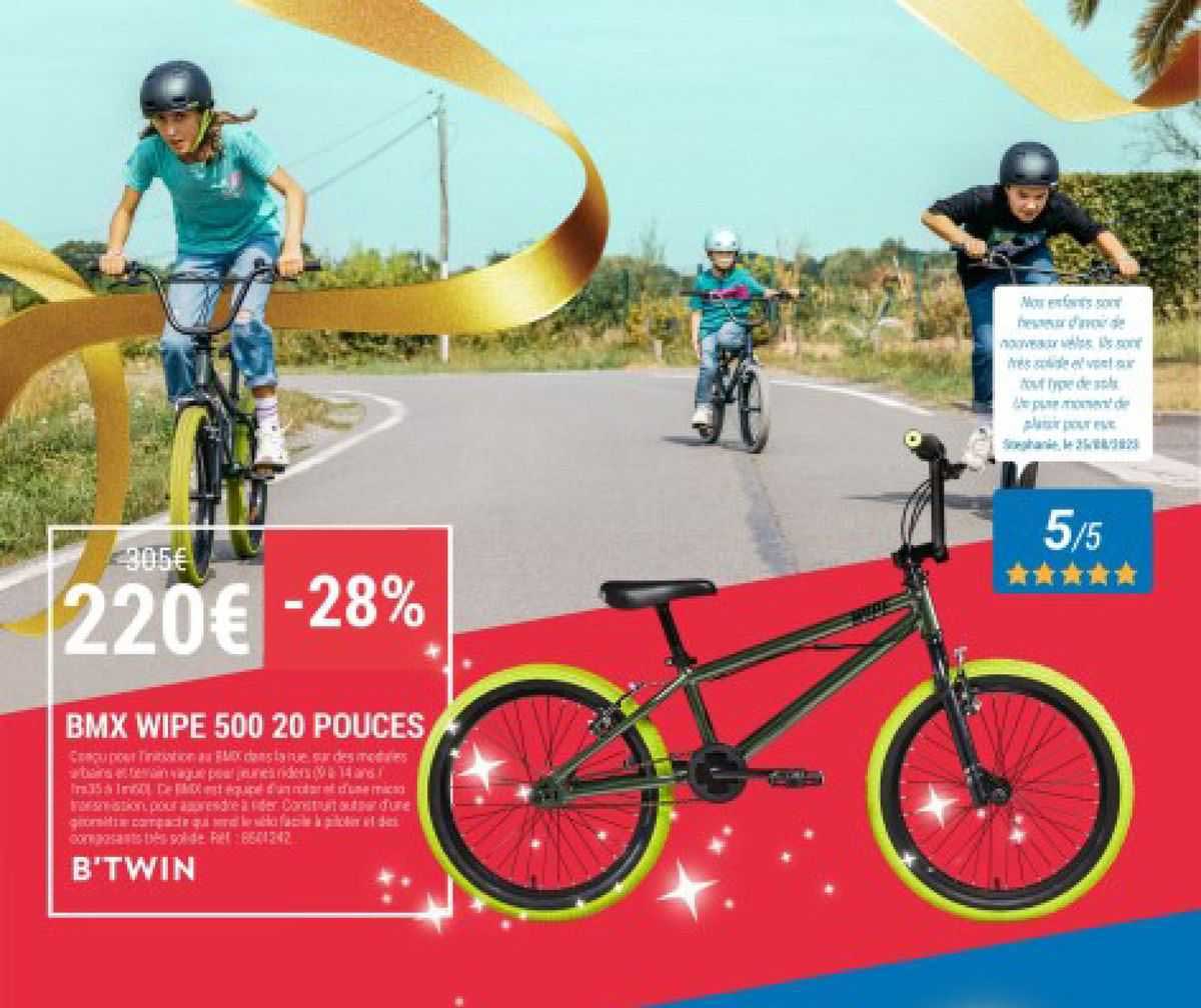 bmx wipe 500 20 pouces b'twin