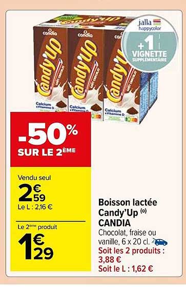 boisson lactée candy'up candia