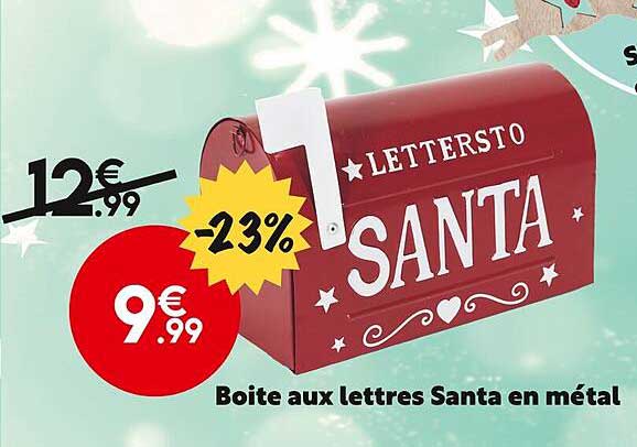 boite aux lettres santa en métal