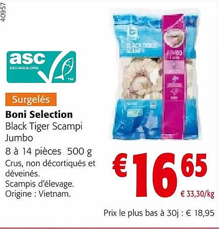 boni sélection black tiger scampi jumbo