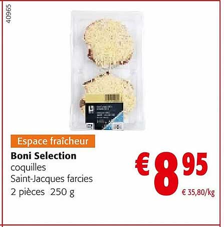 boni sélection coquilles saint-jacques farcies 2 pièces
