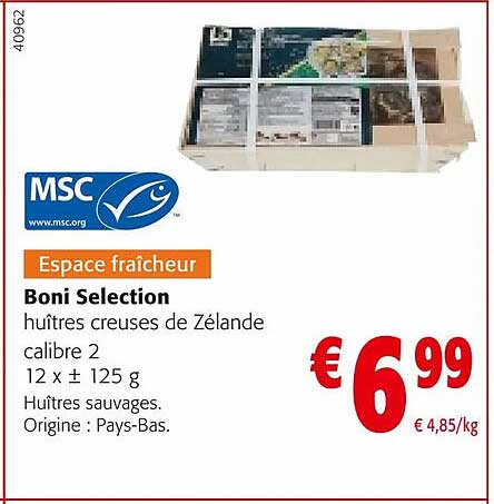 boni sélection huîtres creusés de zélande